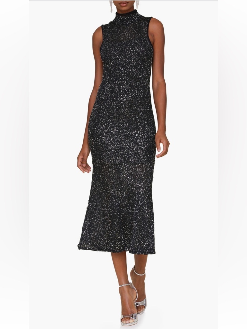 Avec Les Filles Sequin Sleeveless Knit Dress NWT